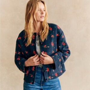 Sezane Dakota Jacket Floral Check - Size 4